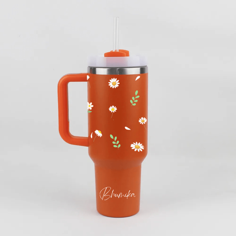 Personalized PetalSipper™ Tumbler with Straw & Lid - Memories InsiteSMALL FLOWERS PRINTED TUMBLER-4